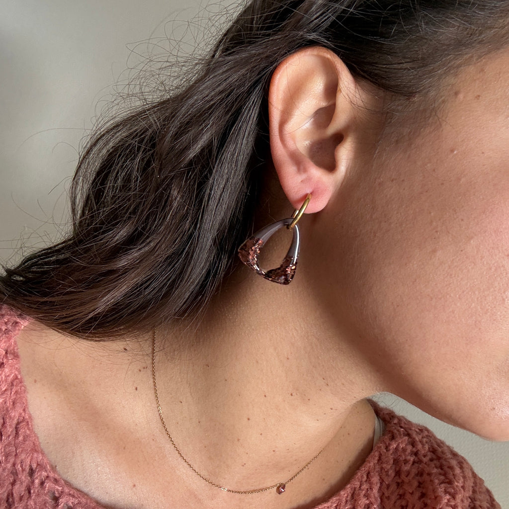 Pampilles NOMA bicolore asymétrique (vendues sans créoles)