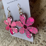 Fleurs paillettes - boucles d’oreilles (11 couleurs au choix)