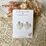 Coeur paillettes (nouvelle forme) - boucles d’oreilles (4 couleurs)