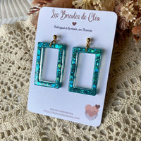 Rectangle paillettes - boucles d’oreilles (6 couleurs)