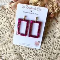 Rectangle paillettes - boucles d’oreilles (6 couleurs)