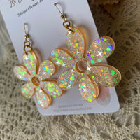 Fleurs paillettes - boucles d’oreilles (11 couleurs au choix)