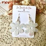 Fleurs paillettes - boucles d’oreilles (11 couleurs au choix)