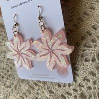 Fleurs étoile paillettes - boucles d’oreilles (7 couleurs)