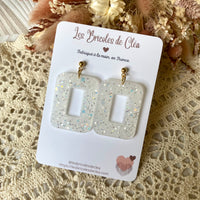 Rectangle 70’s paillettes - boucles d’oreilles (9 couleurs)