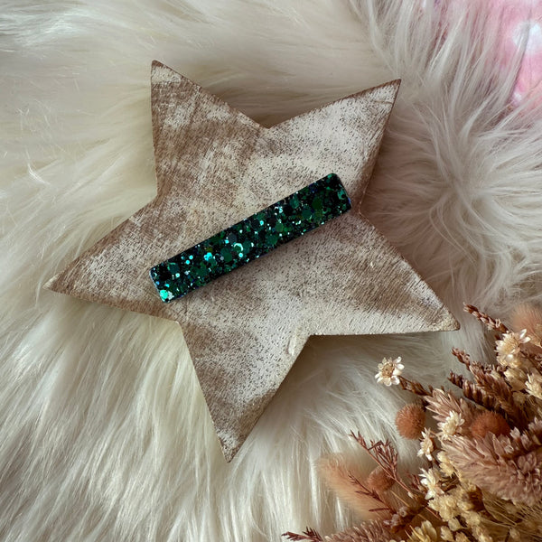 Barrette plate - Édition émeraude