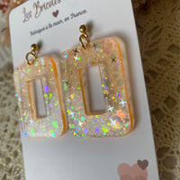 Rectangle 70’s paillettes - boucles d’oreilles (9 couleurs)