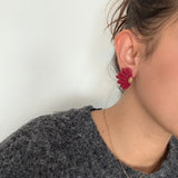 LIBERTY rouge - Boucles d’oreilles (dorées ou argentées)