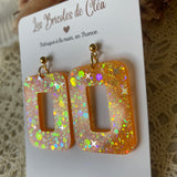 Rectangle 70’s paillettes - boucles d’oreilles (9 couleurs)