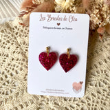 Coeur paillettes (nouvelle forme) - boucles d’oreilles (4 couleurs)