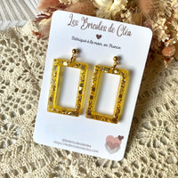 Rectangle paillettes - boucles d’oreilles (6 couleurs)