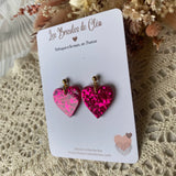 Coeur paillettes (nouvelle forme) - boucles d’oreilles (4 couleurs)