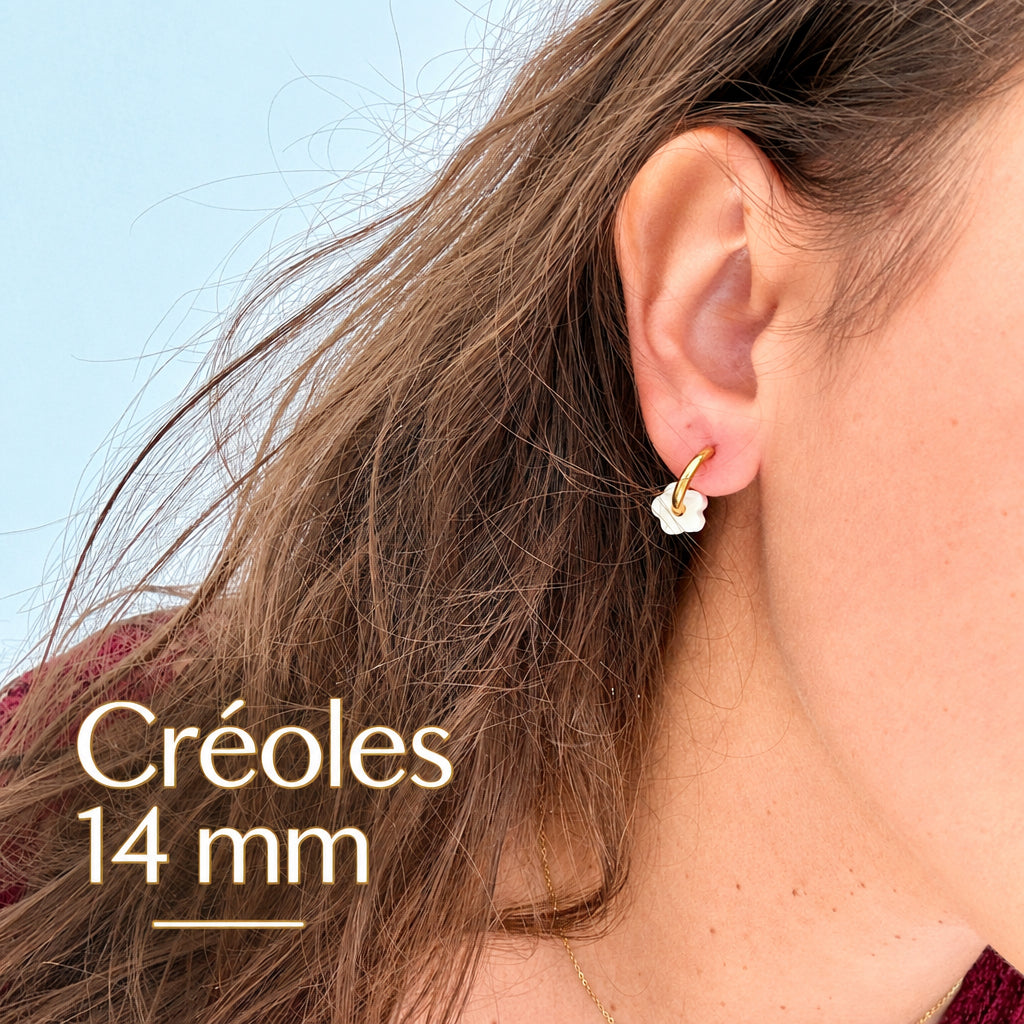 Créoles dorées 14 mm acier inoxydable