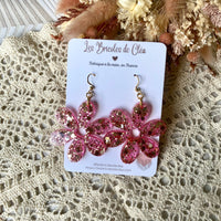 Fleurs paillettes - boucles d’oreilles (11 couleurs au choix)