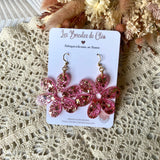 Fleurs paillettes - boucles d’oreilles (11 couleurs au choix)