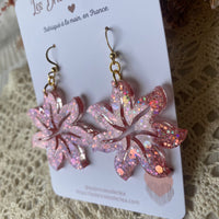 Fleurs étoile paillettes - boucles d’oreilles (7 couleurs)