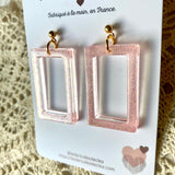 Rectangle paillettes - boucles d’oreilles (6 couleurs)