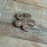 Barrette fleur dorée