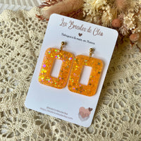 Rectangle 70’s paillettes - boucles d’oreilles (9 couleurs)