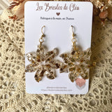 Fleurs étoile paillettes - boucles d’oreilles (7 couleurs)