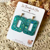 Rectangle 70’s paillettes - boucles d’oreilles (9 couleurs)