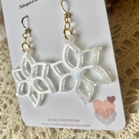 Fleurs edelweiss paillettes - boucles d’oreilles (5 couleurs)