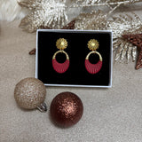 BROOKLYN rouge - Boucles d’oreilles (doré ou argenté)